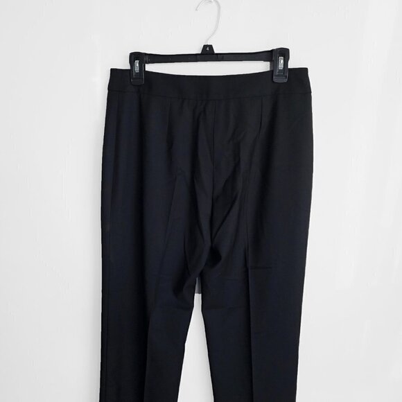NWT Emporio Armani Black Virgin Wool Pleated Front Straight Leg Trouser Pants - Picture 10 of 14